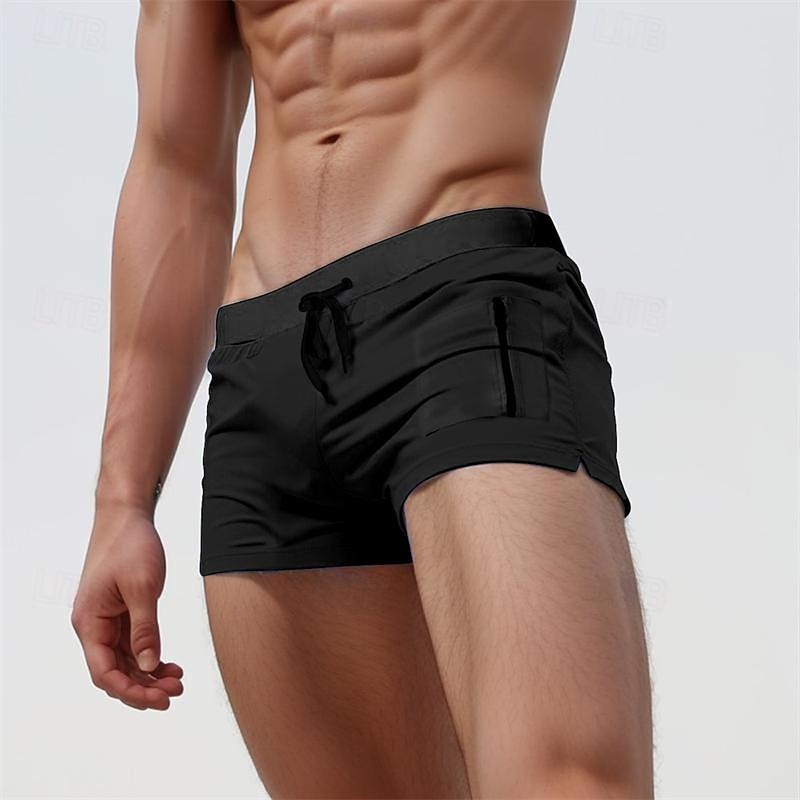 Men's Board Shorts Swim Shorts Swim Trunks Drawstring Elastic Waist Plain Comfort Quick Dry Short Holiday Beach Weekend Fashion Casual Black White Micro-elastic 2026 - $13.49 –P2