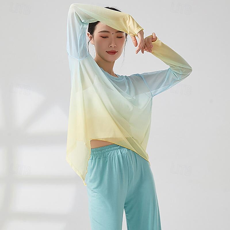 Sportovní oděvy Vrchní deska Čistá Barva Barevně dělené Dámské Výkon Trénink Dlouhý rukáv Polyester 2025 - $25.99 –P4