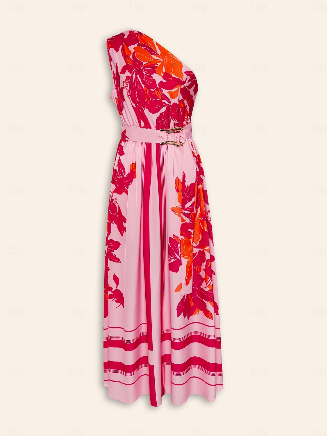 Per donna Abito Stampato Abito maxi Rosa Senza Maniche Floreale Stile Floreale Fibbia Estate Monospalla Vestiti Vacanza S M L del 2025 a $71.99 –P7