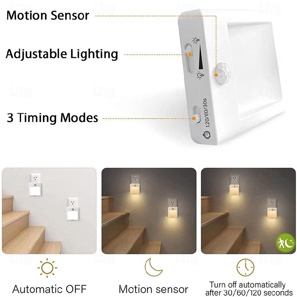 LED Night Light Smart Motion Sensor Dimmable Emergency Lamp White Warm Lamp Bedroom Living Room Study Bedside Kitchen Light 2025 - $18.49 –P4