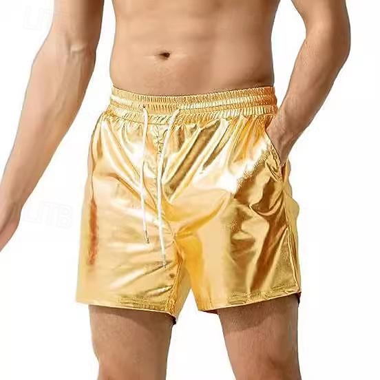 Hombre Pantalones cortos casuales Pantalones cortos de piel sintética Metálico Brillante Color sólido Deportes Corto Casual Discoteca Moda Casual Plata Negro Baja cintura Microelástico 2025 - $17.99 –P3