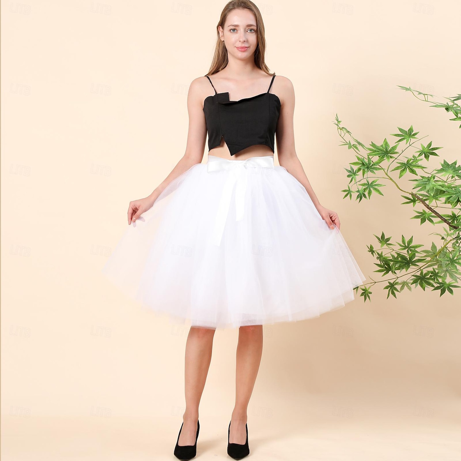 Rétro Vintage Années 1950 Jupe à cerceaux Tutu Sous jupe Déguisement Femmes Mascarade Tenue quotidienne Enterrement de Vie de Jeune Fille Adultes Jupe de 2025 ? $24.99 –P5