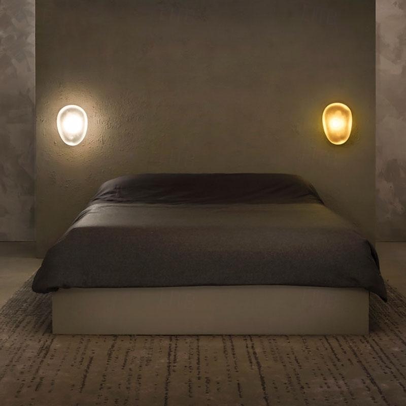 led nástěnné svítidla 7w severská nástěnná svítidla obývací pokoj designová lampa moderní sklo oblázkové nástěnné světlo dekorace ložnice osvětlení schodišťové světlo 85-265v 2025 - $124.99 –P7