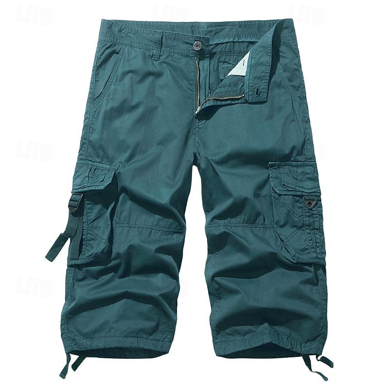Herre Taktiske shorts Capri Cargo Shorts Cargoshorts Capri-bukser Shorts til turbruk Knapper Multi lomme عادي Anvendelig Kalv lengde utendørs Daglig Ut på byen Mote Klassisk Sjø blå Svart 2025 - $35.99 –P8