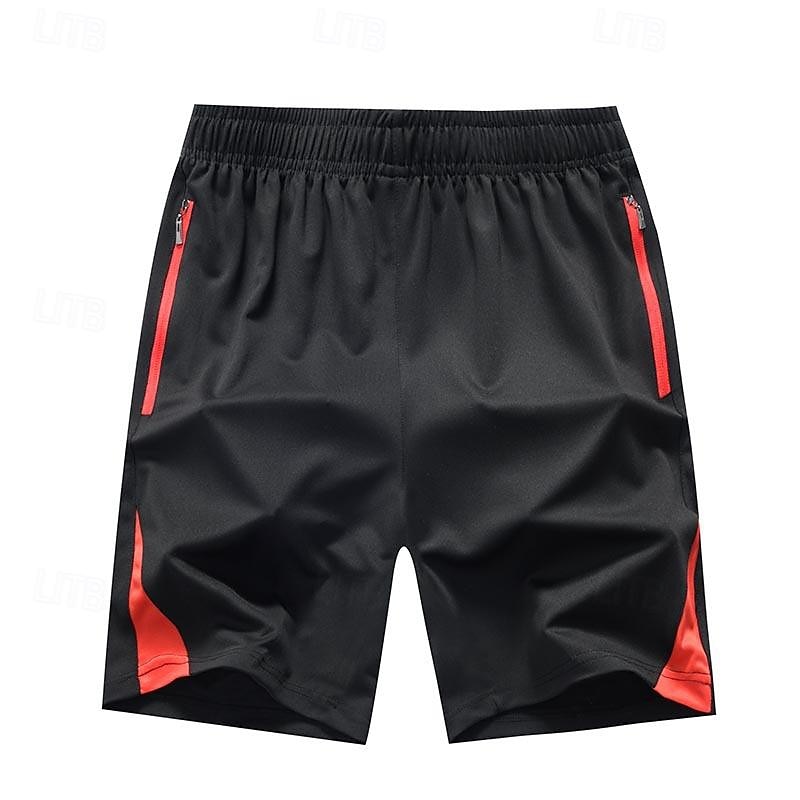 Herr Svett shorts Shorts Casual shorts Lappverk Snörning Elastisk midja Färgblock Komfort Andningsfunktion Kort Utomhussport Dagligen Löpning Elegant Ledigt Svart / röd Svart Microelastisk 2025 - $13.99 –P4