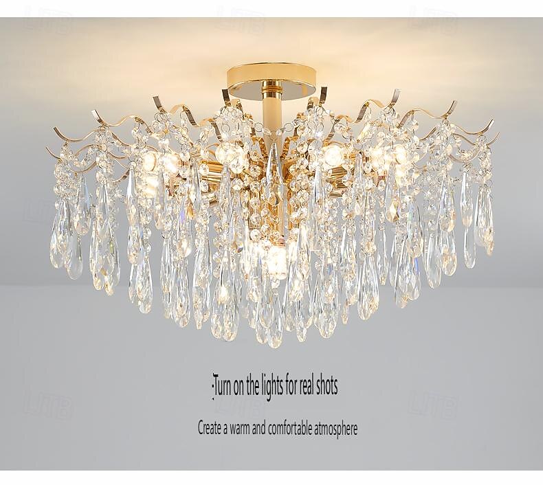 πολυέλαιος led 42/50/60/80/100cm 6/10/12/14/16 λαμπτήρας κεφαλής δεν περιλαμβάνεται επιμεταλλωμένο φινίρισμα κρυστάλλινο μέταλλο μοντέρνο μοντέρνο μοντέρνο στυλ κρεβατοκάμαρας τραπεζαρία μίνι κρεμαστό 2025 - $223.59 –P13