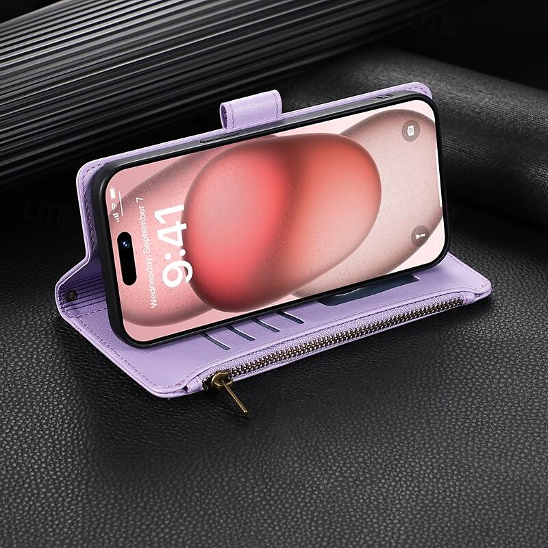 هاتف غطاء من أجل ايفون 16 آيفون 15 برو ماكس بلس iPhone 14 13 12 11 Pro Max Plus Mini SE غطاء خلفي مع حامل مغناطيس سحاب مكتب  /  الأعمال TPU جلد PU 2025 - $20.99 –P7