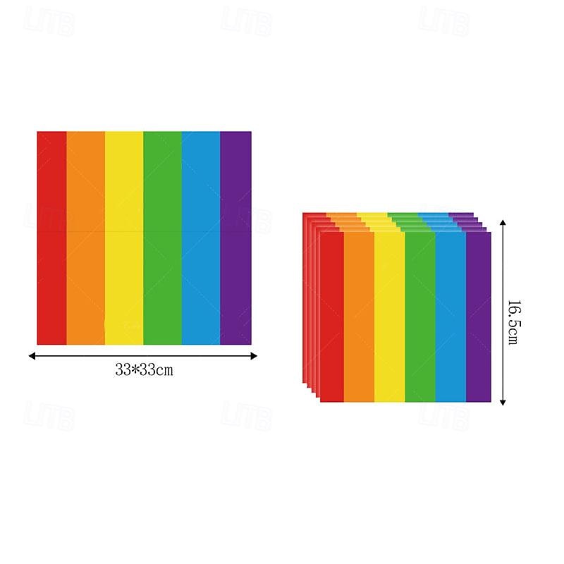 LGBT June Rainbow Party Disposable Paper Plate Set Colorful Stripe Party Disposable Tableware 2025 - $38.99 –P6