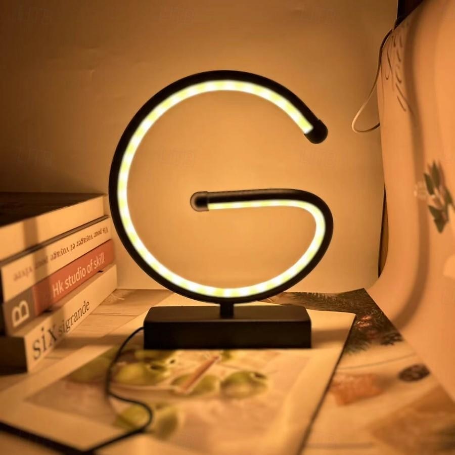 lampada da tavolo a led usb controllo touch curva - lampada da tavolo moderna a spirale lampada da comodino con 3 colori di luci a led del 2025 a $30.99 –P7