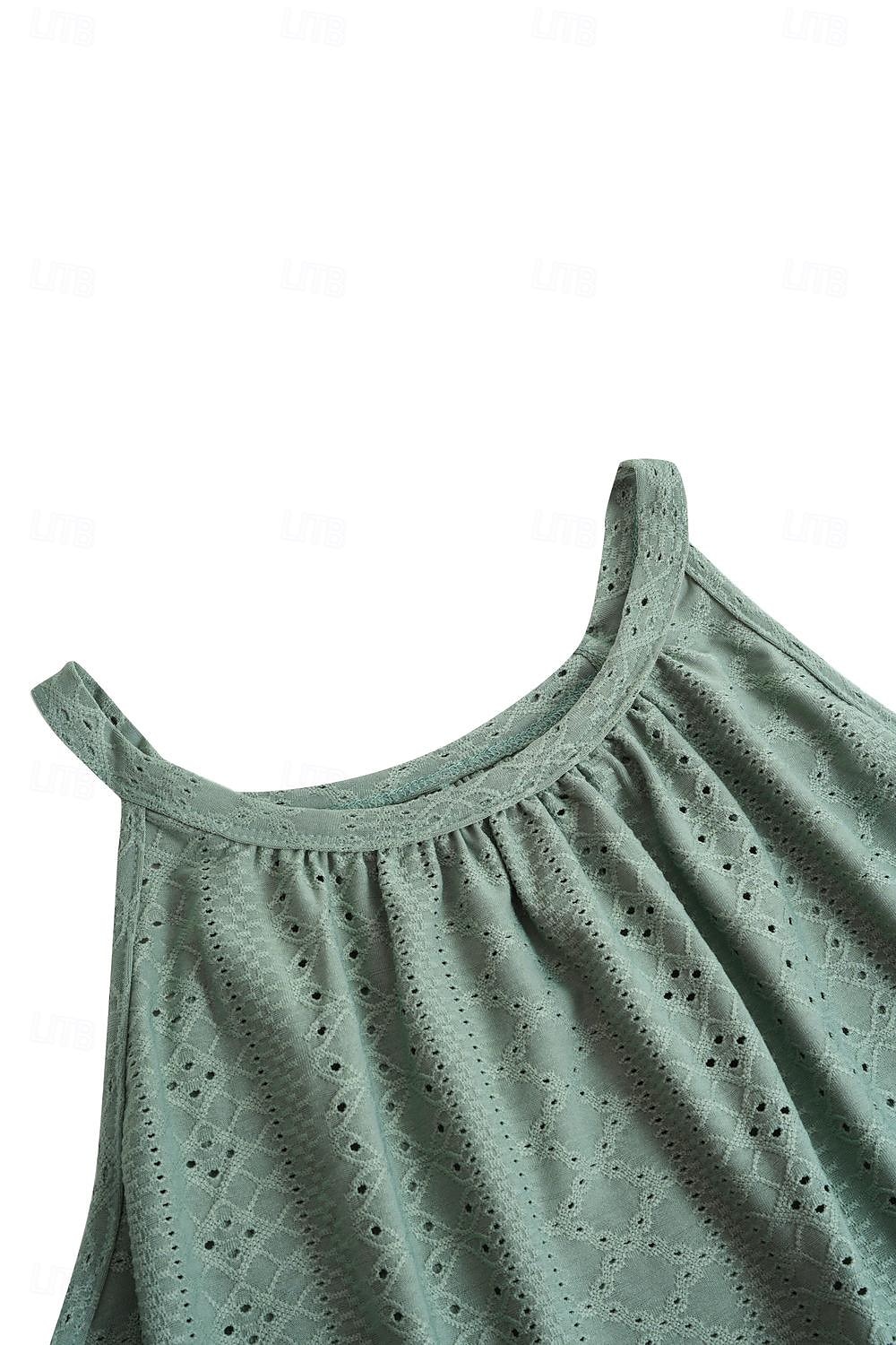 Woman's Camisola Top Fără Mâneci Guler Halter Fără Mâneci Dantelă Tăiată Elastic Moale Guler Înalt Vară Casual Turcoaz Ușor Versatil Îmbrăcăminte de Plajă 2025 - $19.49 –P7
