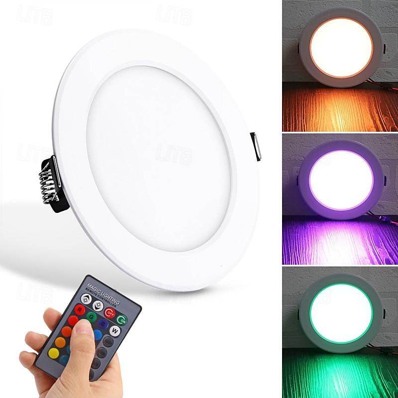 smart rgb תקרה תאורת downlight אור שקוע 5w/10w 85v-265v led צבעוני שלט רחוק תאורה שקועה 2025 - $19.99 –P1