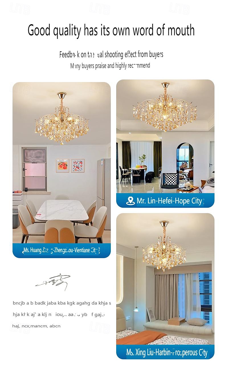 lampadario a led 42/50/60/80/100 cm 5/8/10/12/15 lampadina non inclusa finitura elettrolitica cristallo metallo stile moderno contemporaneo camera da letto sala da pranzo mini sospensione 110-240 v del 2026 a $208.79 –P3