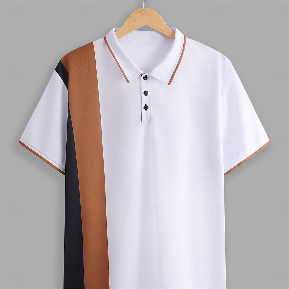 Miesten Poolopaidat Button Up Polos Kausaliteetti Urheilu Kauluskäänne Lyhythihainen Muoti Perus Väripalikka Tilkkutäkki Kesä Normaali Laivaston sininen Poolopaidat 2026 - $16.49 –P7