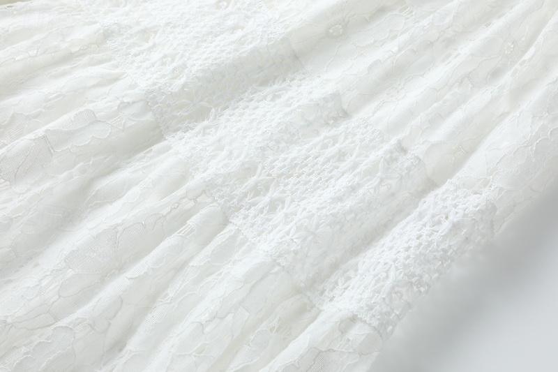 Damskie Sukienka maxi Biała sukienka Biała koronkowa suknia ślubna Sukienki w stylu boho Sukienka Boho Elegancja Bohema Linia A Urlop Święto Regularny Długi rękaw W serek Biały Morelowy Lato 2025 - $57.99 –P7