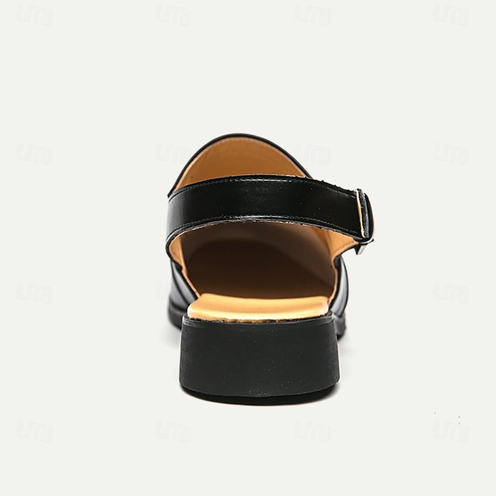 Męskie Sandały Rzymskie buty Skóra PU Oddychający Wygodny Niepoślizgowy / a Klamra Czarny Biały 2025 - $49.99 -P3