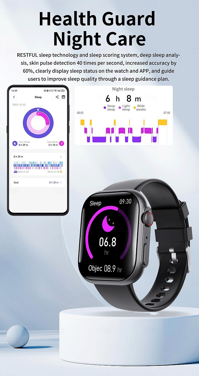 F59 умные часы Bluetooth счетчик вызовов шаг калорий мониторинг сердечного ритма температуры спортивные часы браслет 2025 - $53.99 –P7