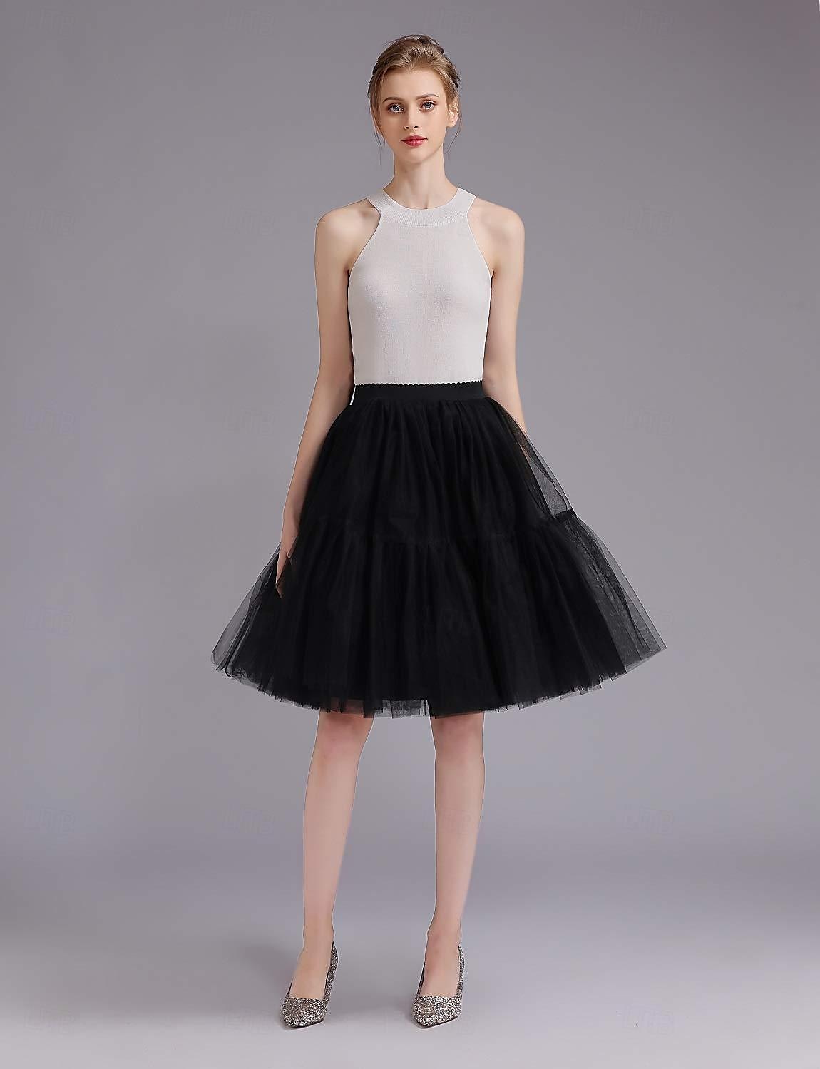 1950s Princess Rockabilly Knee Length Petticoat Hoop Skirt Tutu Under Skirt Women's Kings Day Party Evening Wear Cocktail Party Prom Adults' Skirt 2025 - $29.99 –P5