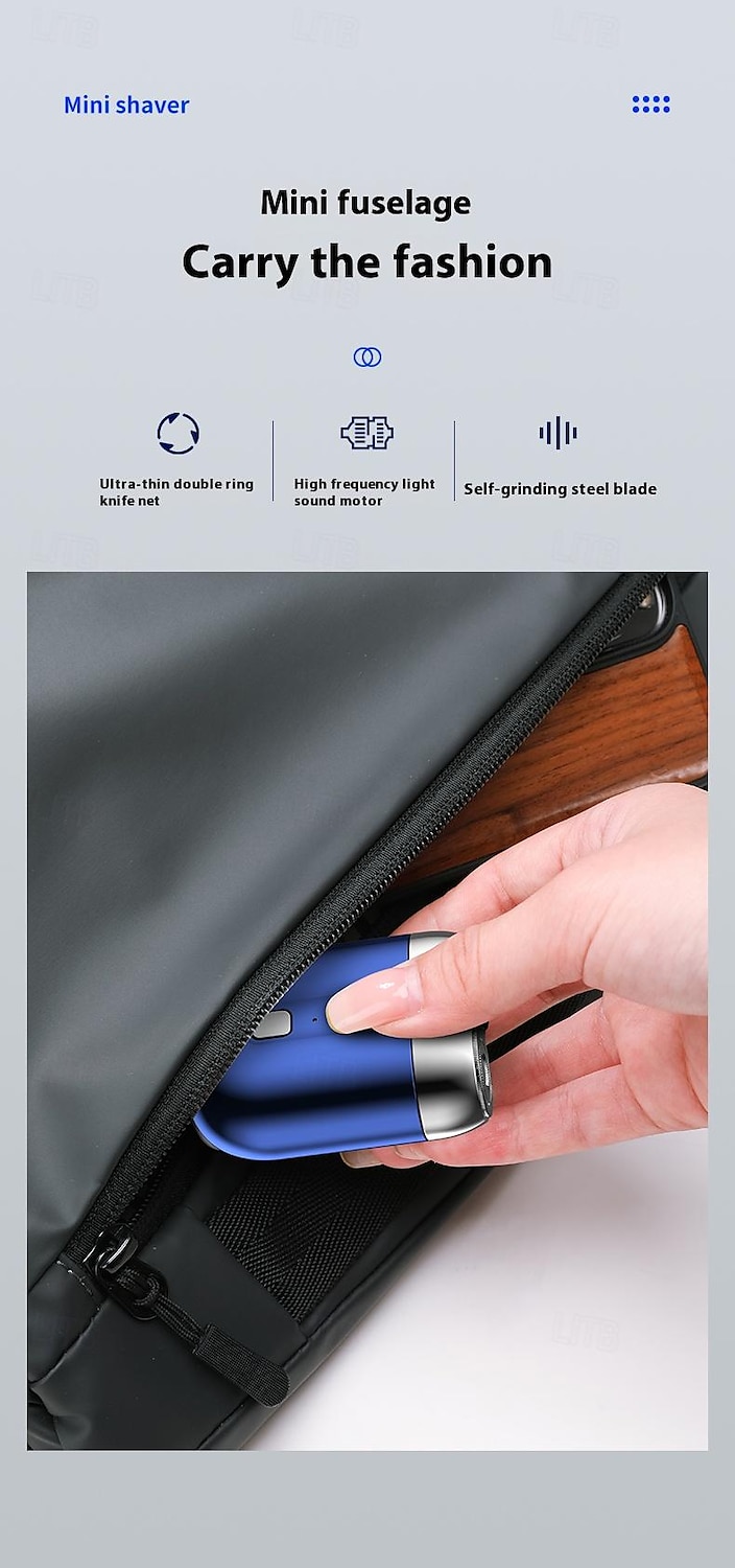 2025年 男性用ミニ電動旅行用カミソリ USB充電式カミソリ 洗える刃 顔用 ひげ用カミソリ ポケット 車用 家庭用カミソリ  コレクション – $22.99 –P8
