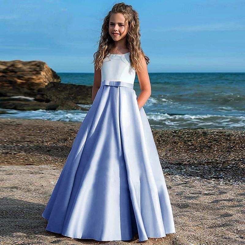 kinderkleidung Mädchen Party Kleid Feste Farbe Ärmellos Leistung Gitter Prinzessin Süß Gitter Mitte der Wade Etuikleid Tüll-Kleid Sommer Frühling Herbst 2-12 Jahre Schwarz Weiß Champagner 2025 - $60.99 –P10