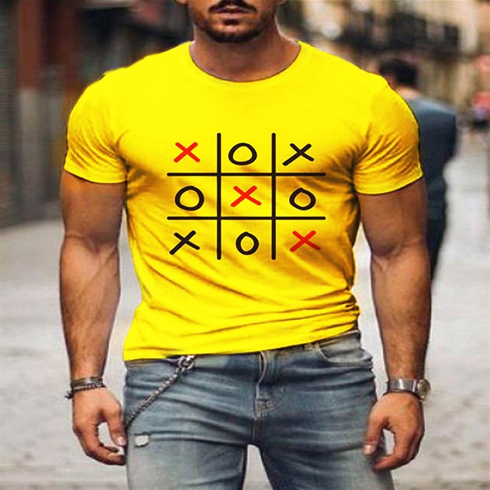 Homens Letra Camisa Social Camiseta Algodão Manga Curta Gráfico Camisa Preto / Vermelho Branco Vermelho Camiseta confortável Rua Esportes Roupas de estilistas de 2025 por $15.99 –P8