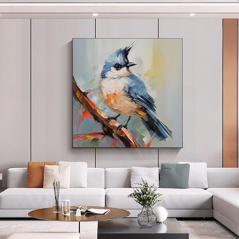 Handmade Abstract Deer Oil Painting on Canvas Textured Wall Art Animal Painting Textured Deer Painting Abstract Wall Art Textured Bird parrots oil painting for Wall Decor Gift 2025 - $108.99 –P1