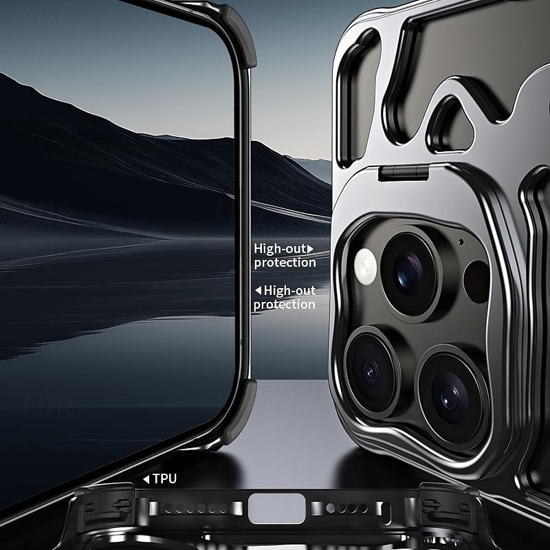 2025年 電話 ケース 用途 iPhone 16 Proマックス iPhone15 iPhone 14 Pro Max iPhone 13 Pro Max バックカバー 磁気吸着ケース バンパーフレーム スタンド付き 磁石バックル ワイヤレス充電をサポート メタル  コレクション – $51.99 –P11