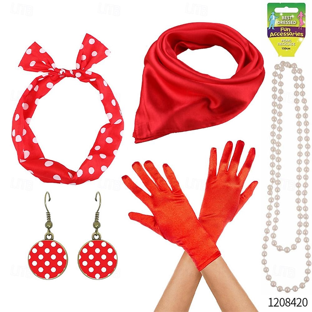 Vintage inspirované oblečení z 50. let Grease kloboukové šaty dámské kostýmy Vintage cosplay na rande večerní festival hedvábný šátek 2026 - $76.99 –P4