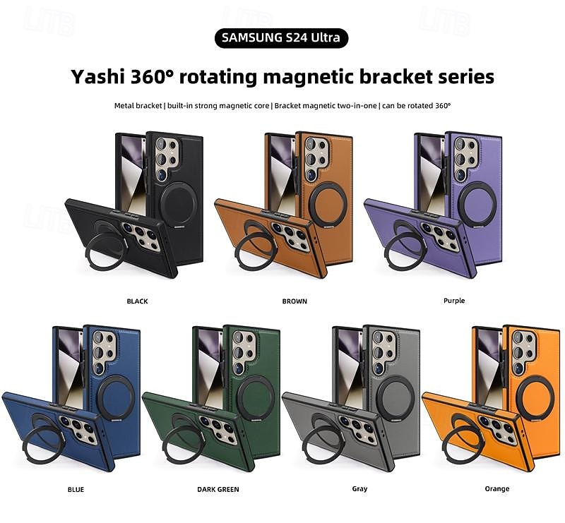 Phone Case For Samsung Galaxy S25 S24 S23 Ultra Plus S22 Plus  Ultra Back Cover with Stand Holder Support Wireless Charging Shockproof Retro TPU PC PU Leather 2025 - $16.99 –P6
