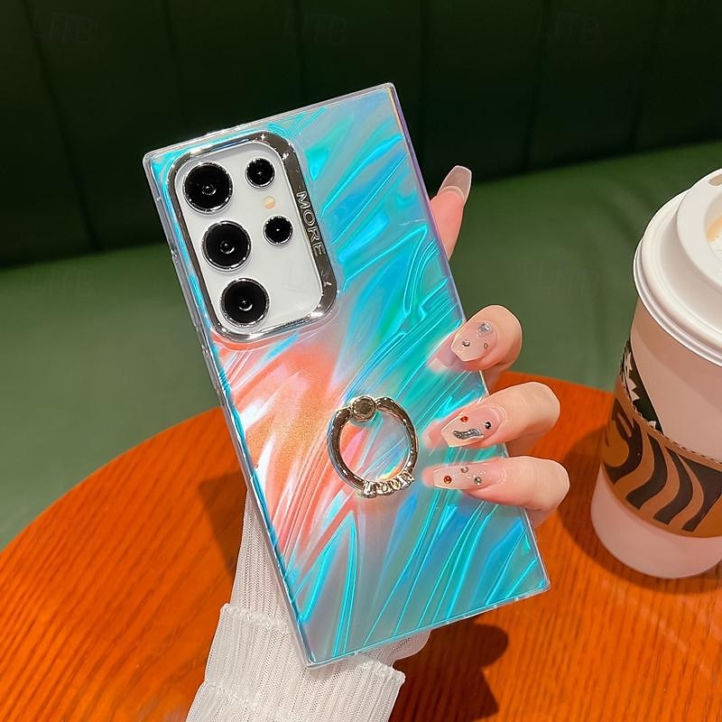 telefon Carcasă Pro Samsung Galaxy S24 S24 Ultra Plus S23 Ultra Plus S22 Ultra A55 A35 A25 A15 5G A54 A34 A14 S25 Ultra Zadní kryt Bling Glitter Lesklé Prstencová spona Nárazuvzdorné TPU Pokování 2025 - $14.99 –P9
