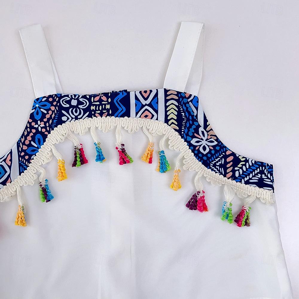 2 pezzi Bambino Da ragazza Pop art Tailleur pantalone Impostato Senza maniche Di tendenza Feste 3-7 anni Estate Blu del 2025 a $14.49 –P2