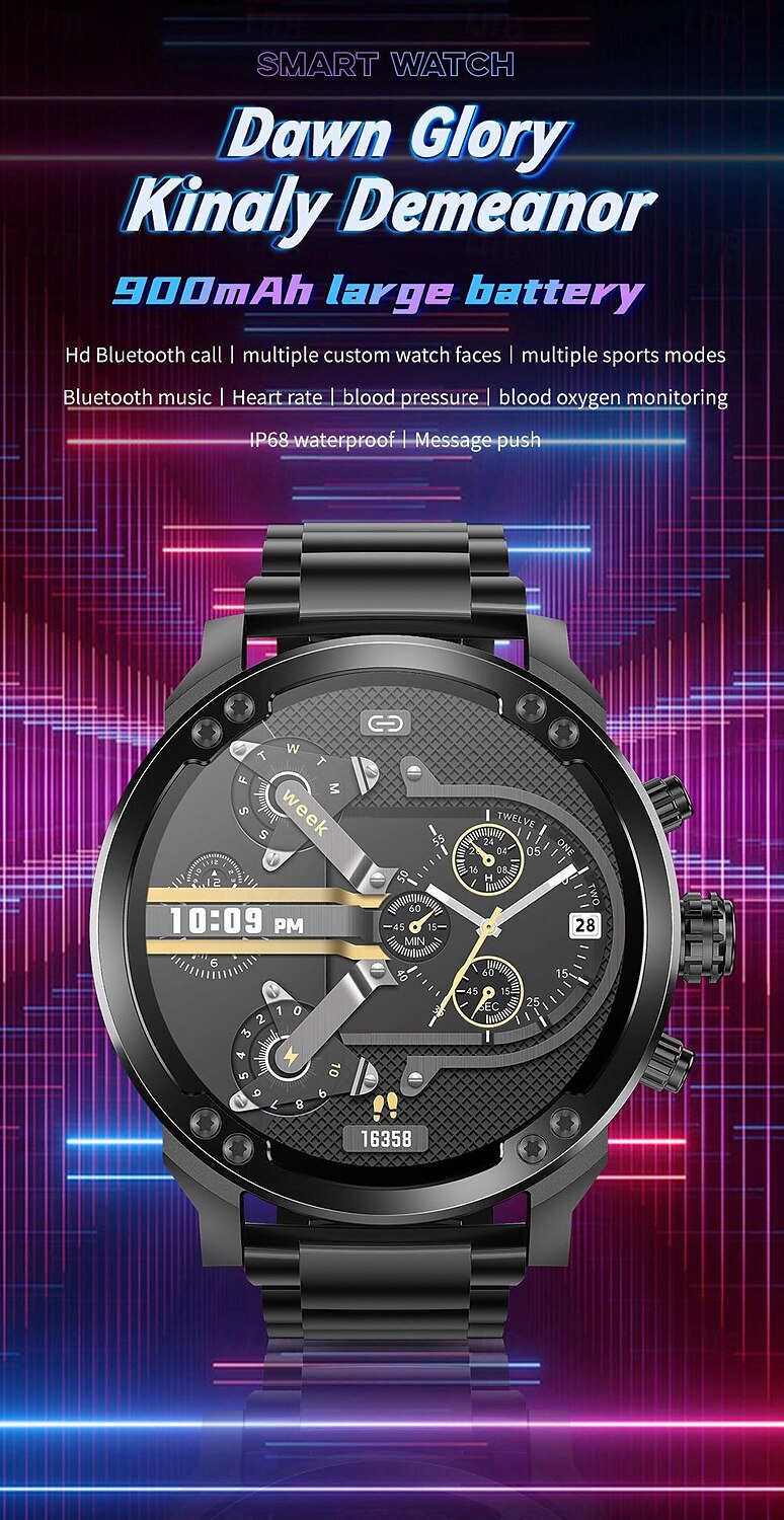 2025年 696 T99 スマートウォッチ 1.8 インチ スマートブレスレット ブルートゥース 歩数計 着信通知 睡眠サイクル計測器 と互換性があります Android iOS 男性 ハンドフリーコール メッセージ受信通知 カスタムダイヤル IP 67 57mmウォッチケース  コレクション – $83.99 –P2