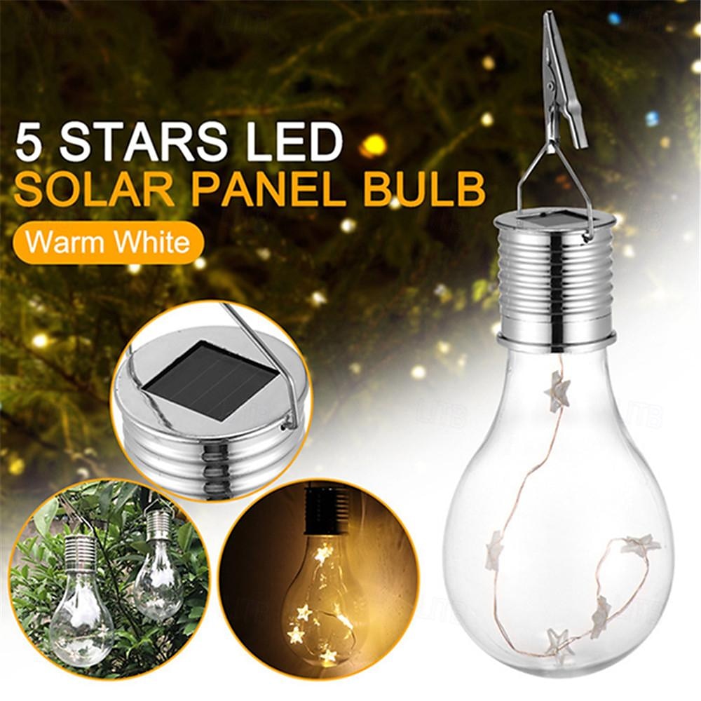 Portable Solar Light Bulbs Outdoor Waterproof Garden Camping Hanging LED Light Lamp Bulb Globe Hanging Lights for Home Yard Christmas Party Holiday Decorations 2026 - $12.49 –P1