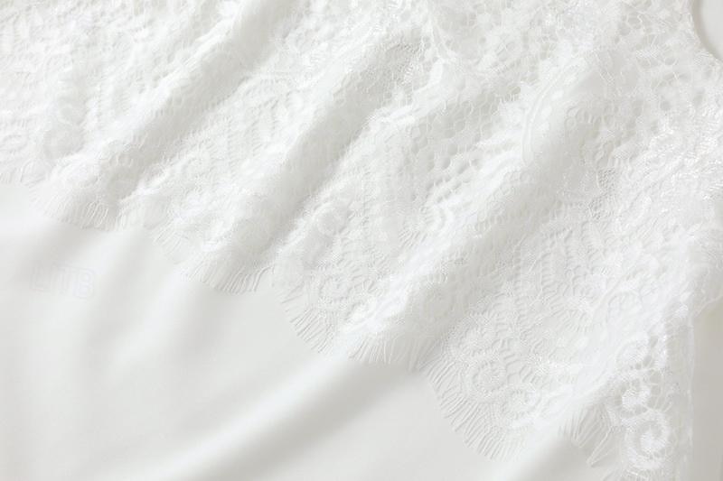 Vestido bohemio blanco para mujer, vestido de encaje, vestido con capas detalladas, sin mangas, escote redondo, blanco tostado, informal, para verano, fiesta en la playa, ropa de corte relajado 2025 - $32.99 –P3