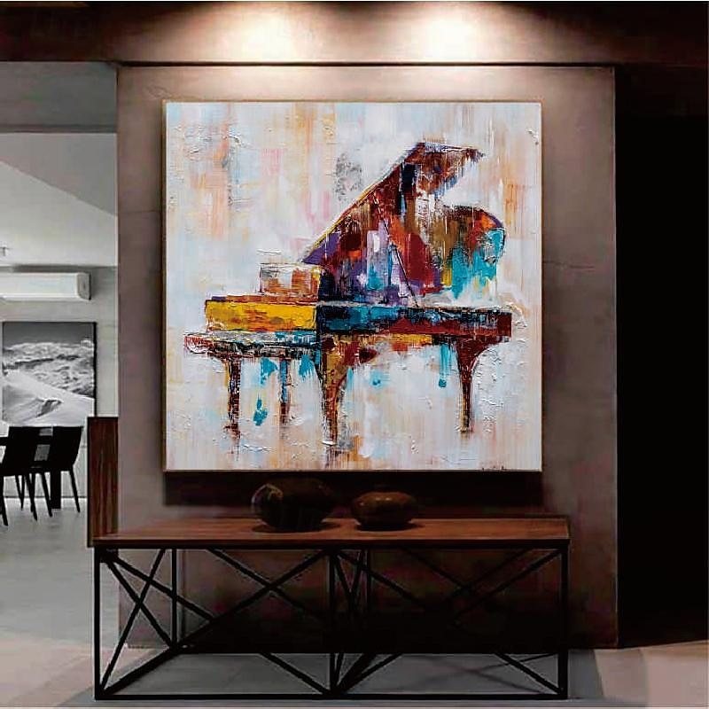 piano olieverf handgeschilderde abstracte kunst geheugen rood piano schilderij muur kunst schilderij stilleven olieverf voor woonkamer slaapkamer ingang gewikkeld canvas klaar om schilderijen op te 2026 - $98.99 –P7