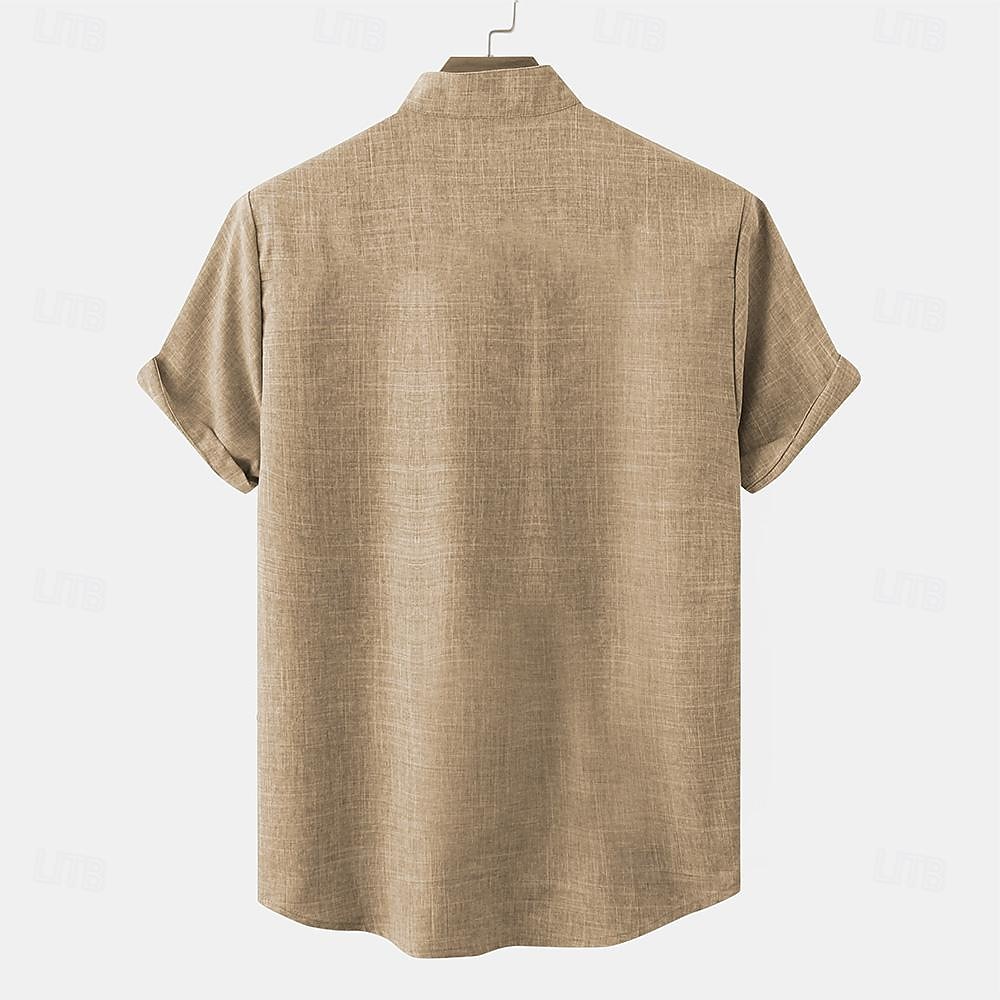 Homme Chemise Chemise Lin chemises rétro Chemise Vintage Chemise ethnique Tribal du quotidien Bleu Vert Kaki Manche Courte Col rabattu Eté Printemps Vêtement Tenue de 2026 ? $29.99 –P6