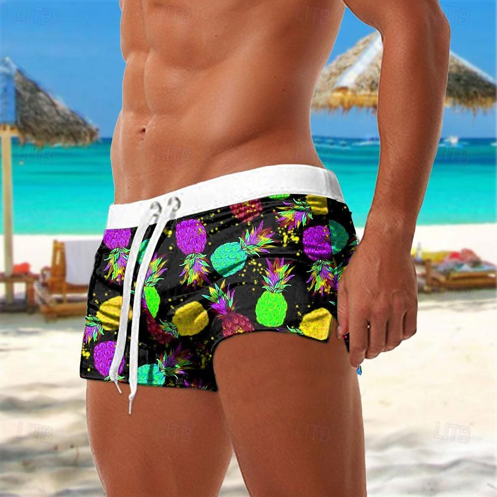 Bărbați Fruct Ananas Boxeri înot Pantaloni Scurți de Înot Pantaloni Scurti Talie medie Modă Șic Stradă Designer Surf Concediu Plajă Buzunar Cordon Talie elastică Designer Îmbrăcăminte 2025 - $19.99 –P6