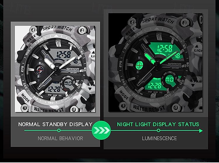 SANDA Men Digital Watch Outdoor Sports Fashion Casual Luminous Stopwatch Alarm Clock Waterproof TPU Watch 2026 - $33.99 –P7