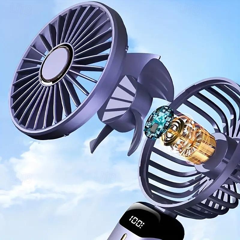 Foldable Personal Mini Fan – USB Rechargeable Handheld Fan with LED Display and 5 Speeds, for Home Office Travel Camping 2025 - $19.99 –P5