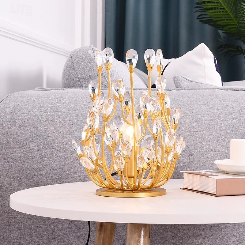 led stolní lampa 5w teplá bílá vintage design křišťálová stolní světla dekorativní ložnice kancelář 110-240v 2025 - $174.99 –P5