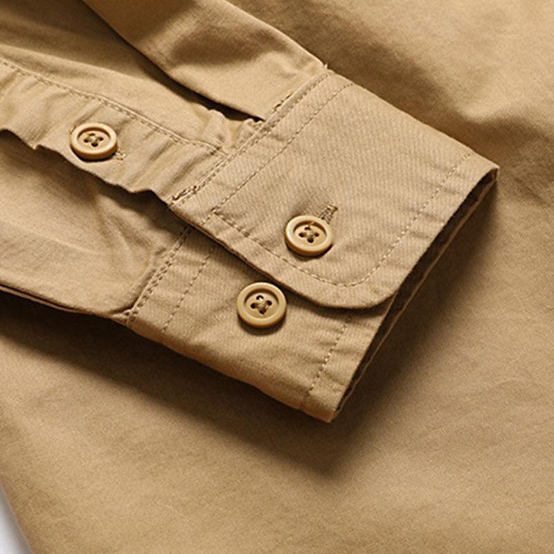 Hombre Camisa Camisas de trabajo Camisa casual Abotonar la camisa Camisa cargo Negro Color Caquí Verde Ejército Gris Manga Larga Plano Cuello Vuelto Vacaciones Festivos Bolsillo delantero Ropa Moda 2025 - $37.99 –P12
