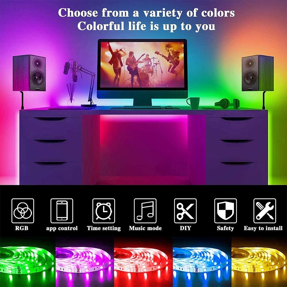 TV LED Backlight Strip RGBIC Programmable Music Synchronization Timing Bluetooth APP Control 2.4G Control 1-5M TV/Monitor Backlight Indoor or Outdoor Activities Festival Decoration USB 5050 Light Strip 2025 - $17.99 –P8