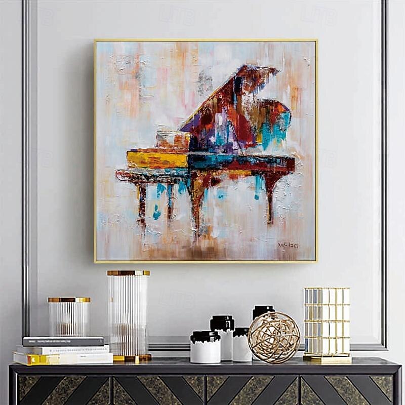 piano olieverf handgeschilderde abstracte kunst geheugen rood piano schilderij muur kunst schilderij stilleven olieverf voor woonkamer slaapkamer ingang gewikkeld canvas klaar om schilderijen op te 2026 - $98.99 –P5