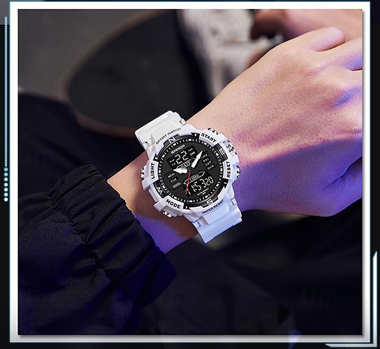 SANDA Heren Digitale Horloge Buiten Sports Mode Polshorloge Luminous Stopwatch Alarmklok Countdown TPU Horloge 2025 - $28.99 –P13