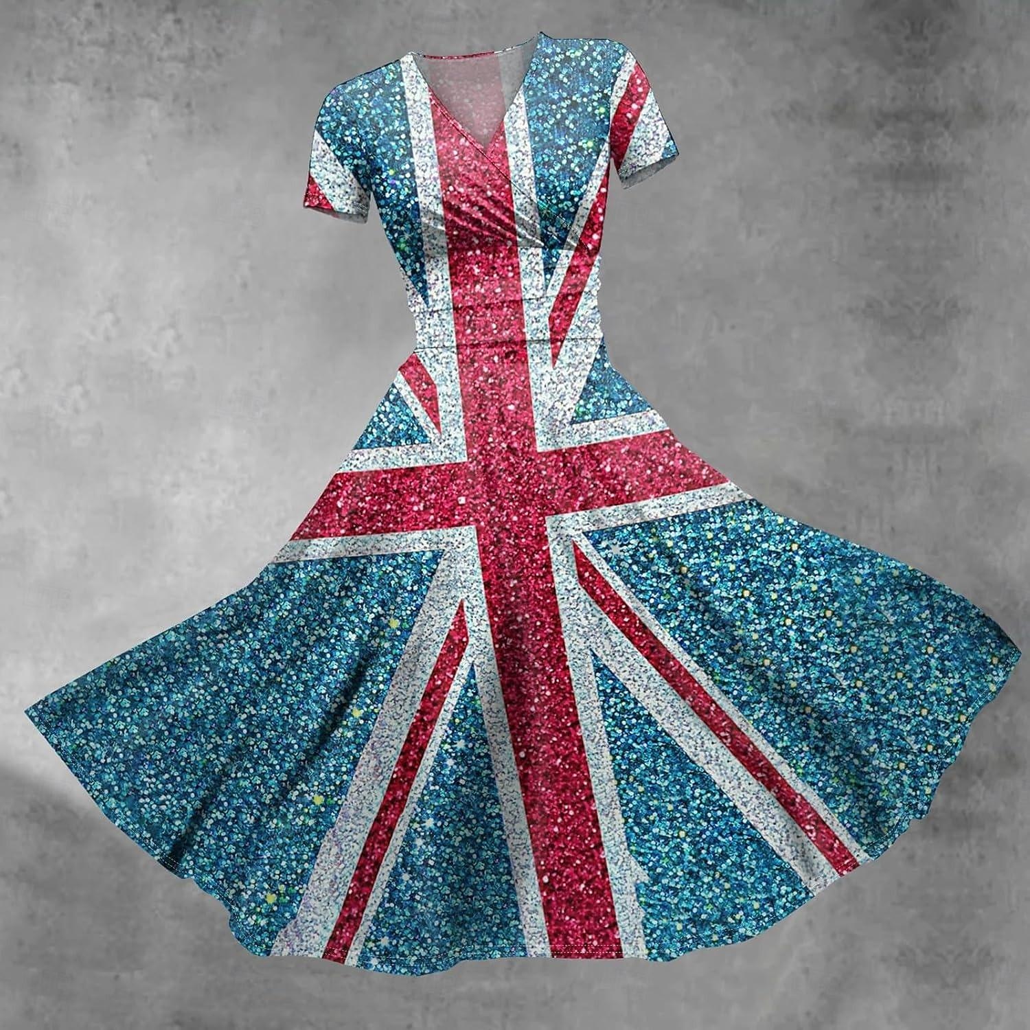 A 250-a aniversare a SUA Rochie leagăn Rochie Flare Drapel USA Cosplay Adulți Pentru femei Carnaval Semicincucentenar Ziua Independentei Îmbrăcați-vă 2026 - $26.99 –P7