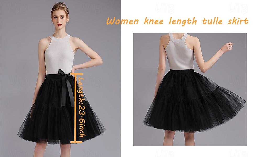 1950s Princess Rockabilly Knee Length Petticoat Hoop Skirt Tutu Under Skirt Women's Kings Day Party Evening Wear Cocktail Party Prom Adults' Skirt 2025 - $29.99 –P1