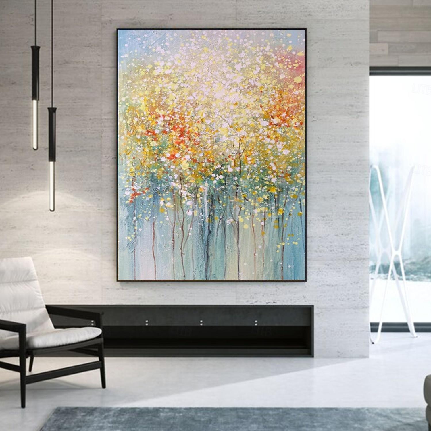 pittura a olio fatta a manotela decorazione di arte della paretepittura astratta coltellopaesaggio gialloper la decorazione domestica arrotolata senza cornice pittura non stirata del 2025 a $108.99 –P1