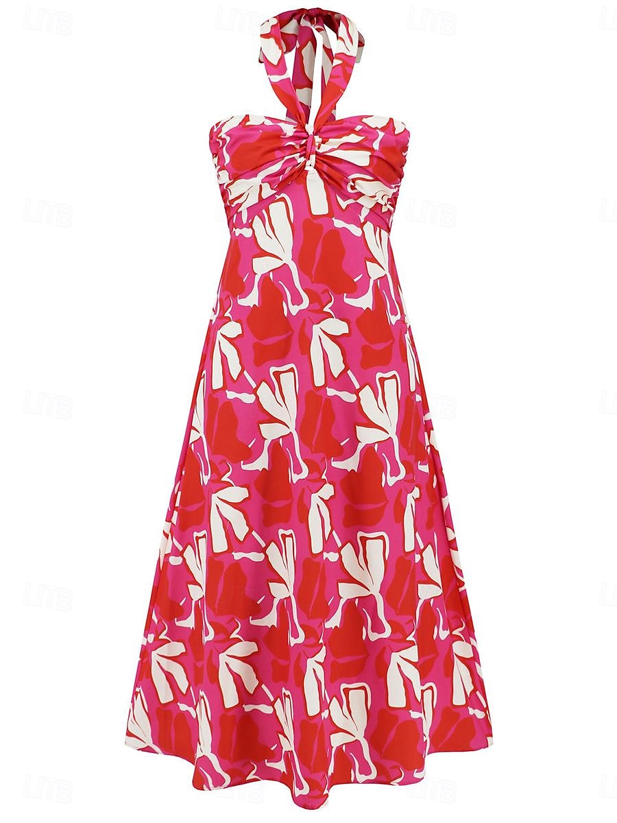 Femme robe longue Robe casual Robe Évasée Robe Trapèze Robe d'été mode Décontractées Vacances du quotidien Rendez-vous Standard Floral Feuille Sans Manches Dos nu Rouge Violet Orange Vert Eté de 2025 ? $46.99 –P19