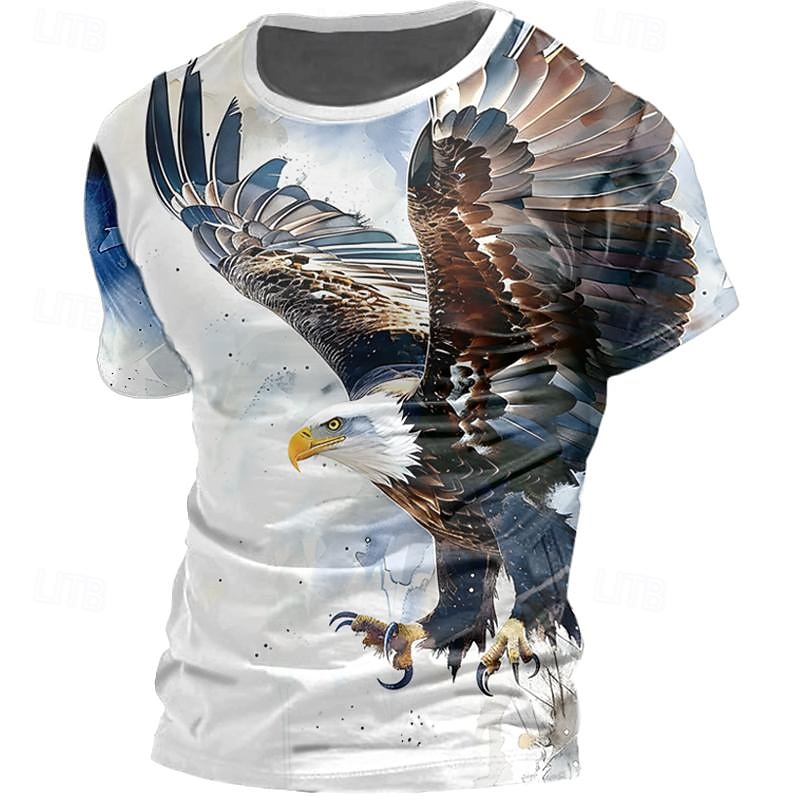 Per uomo Grafico Animale Mucca Aquila Maglietta maglietta Stampa 3D Girocollo Camicia Moda Athleisure Streetwear Sport all'Aperto Bianco Avorio Bianco caldo Estate Primavera Abbigliamento S M L XL del 2026 a $19.49 –P4