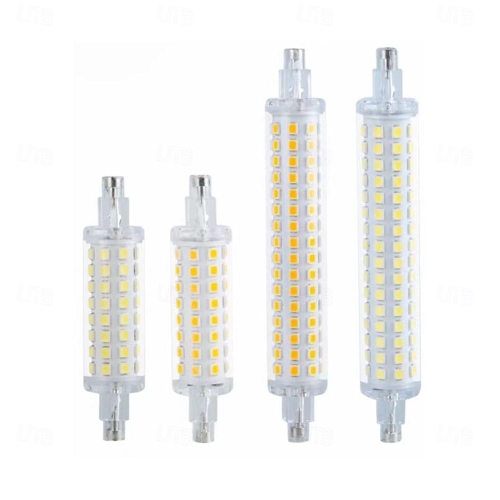 1/2 pz r7s led parti in alluminio a doppia estremità con copertura luce alogena lampadine per uso domestico r7s led 118mm tubo lampadina 78mm proiettore 220v ad alta potenza luce di lavoro garage del 2025 a $9.99 –P2