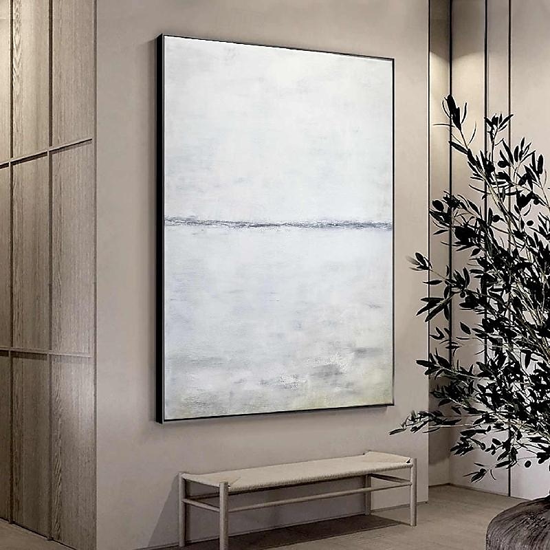 abstraktes Gemälde, handgemalt, extragroßes Wandkunstgemälde, handgemachtes graues Landschaftsgemälde auf Leinwand, große Wandkunst, abstraktes modernes Gemälde für Schlafzimmer, Wohnzimmergemälde 2025 - $125.99 –P6